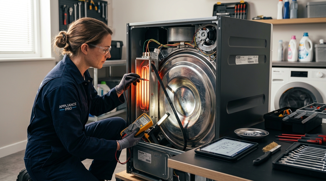 Tumble dryer heating and motor repairs